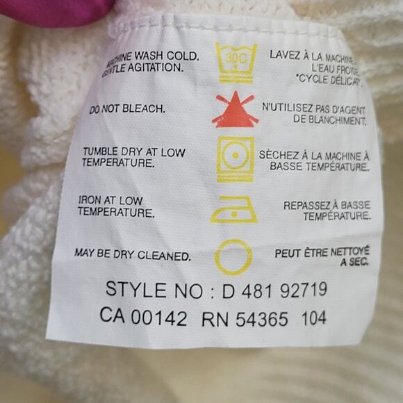 Vintage 90s MOD Sweater Womens Medium 20x23 White TanJay - Picture 11 of 12